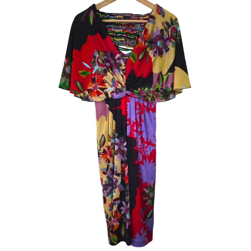 Ranna Gill Anthropologie Sabatina Floral Draped Kimono Dress